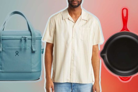 A Hydro Flask cooler, button up short sleeve and le creuset pan, all on sale during Nordstrom's Half-Yearly Sale