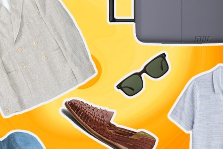 a collage of what to pack for a wedding for men on a yellow background