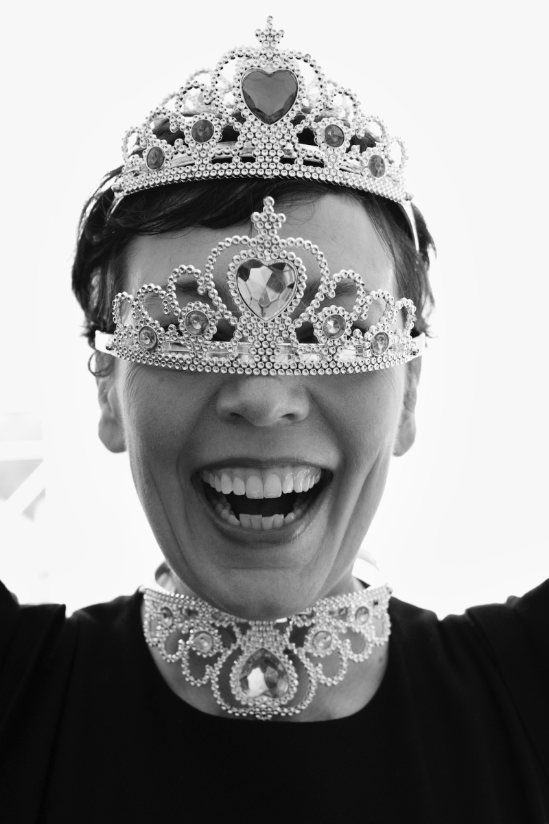 "I shot this when Olivia Colman was promoting <em>The Crown</em>. As with a lot of my favorite pictures, the shoot was kind of over. We’d bought all these crowns for the shoot and she was like, 'Oh my God, my daughter would love them.' I told her to take as many as she liked. Then she stuck one on her head, and then she stuck another one on her head, and I’m just laughing, encouraging her. And she keeps going, stacking these things up. I wasn’t taking pictures when she was<br>stacking them. But as it was getting better and better, I’m going, oh my God, this is the photo. Once I lifted my camera, the whole moment was over in seconds."<br>