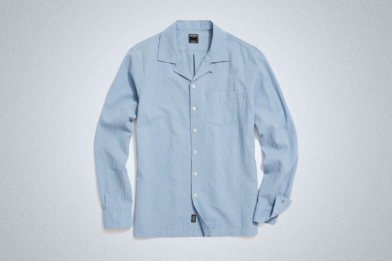 Todd Snyder Portuguese Seersucker Camp Collar Long Sleeve Shirt