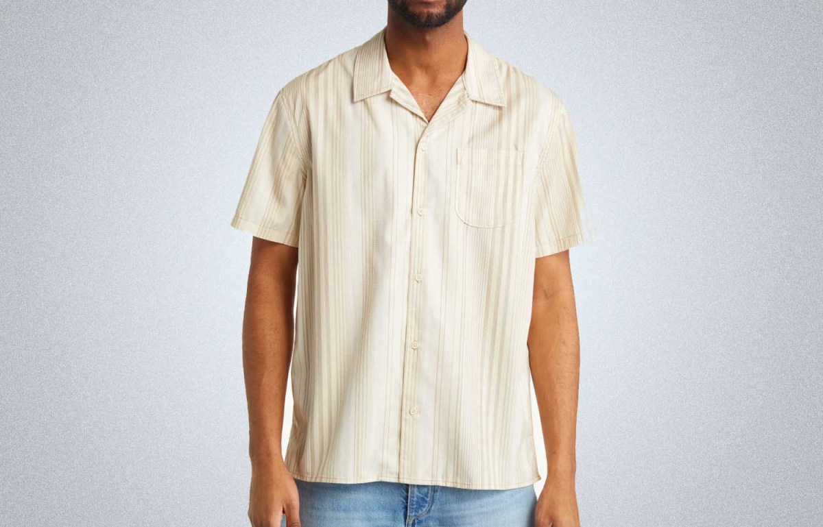 Treasure & Bond Stripe Soft Twill Camp Shirt