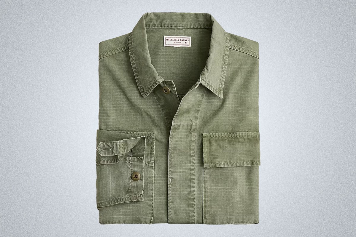 Wallace and Barnes Lightweight Ripstop Cotton Garment-Dyed Overshirt