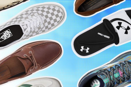 a collage of Zappos summer shoe deals on a grey background