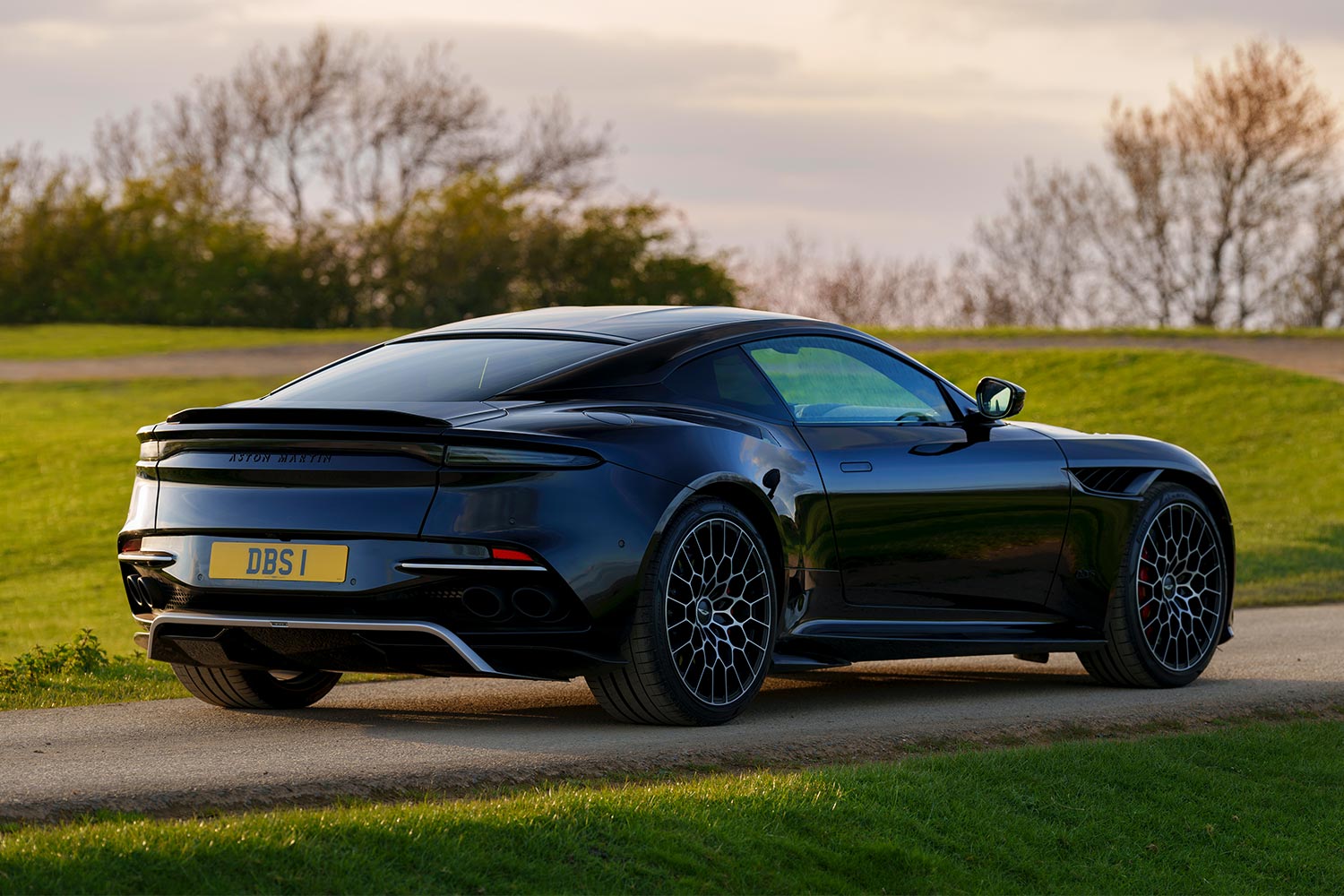 The rear end of the new Aston Martin DBS 770 Ultimate grand tourer