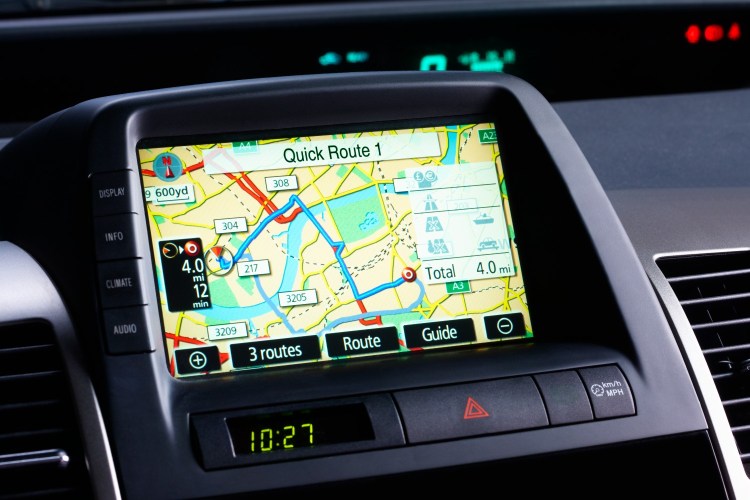 GPS system in a car