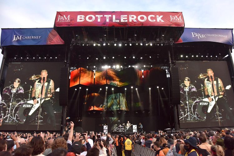 James Hetfield and Metallica perform during the 2022 BottleRock Napa Valley at Napa Valley Expo on May 27, 2022 in Napa, California