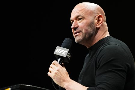 UFC president Dana White a press conference.