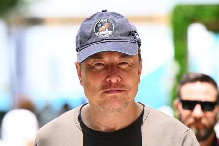 Tesla CEO Elon Musk at the F1 Grand Prix of Miami at Miami International Autodrome on May 6, 2023