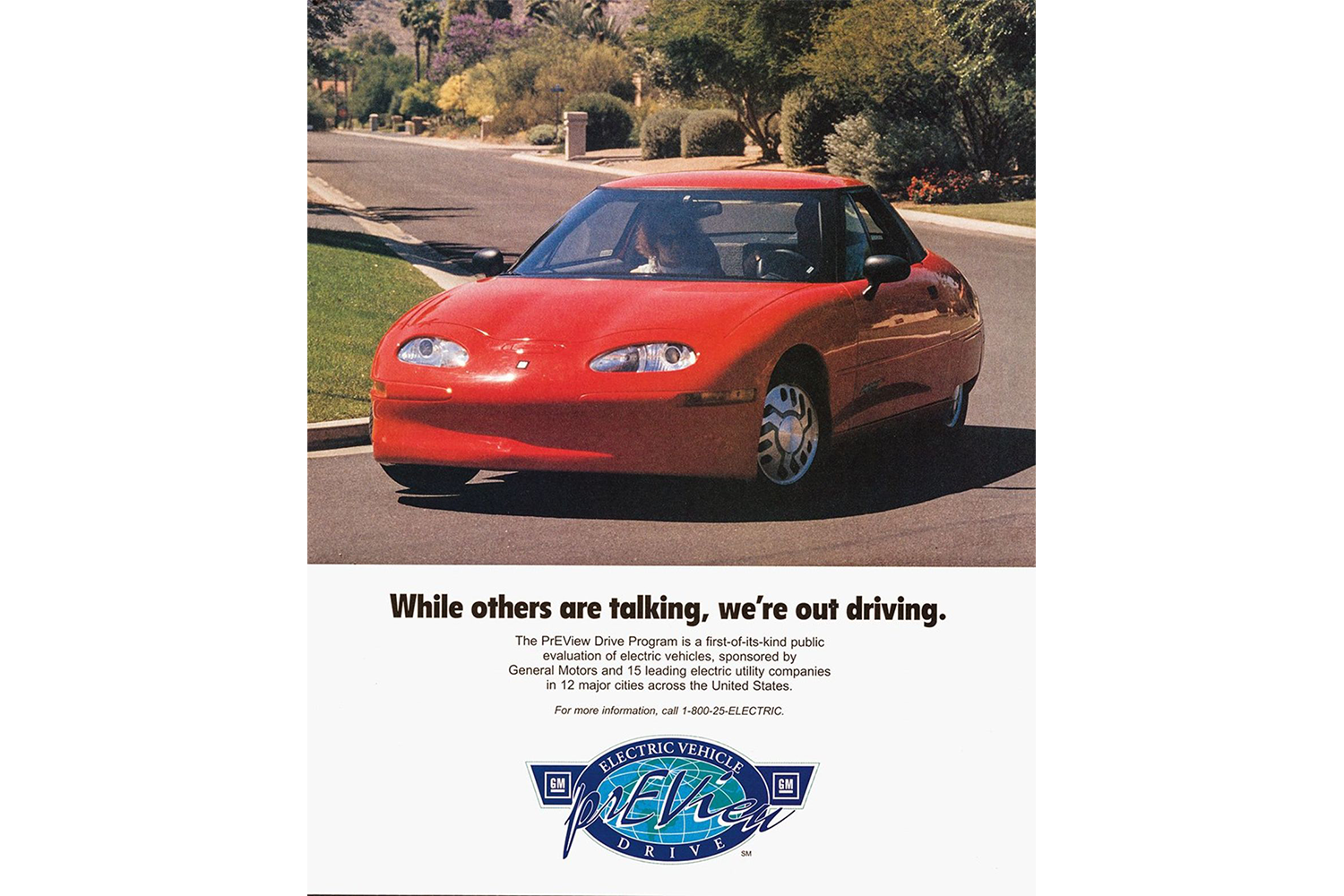 A General Motors EV1 PrEView advertisement