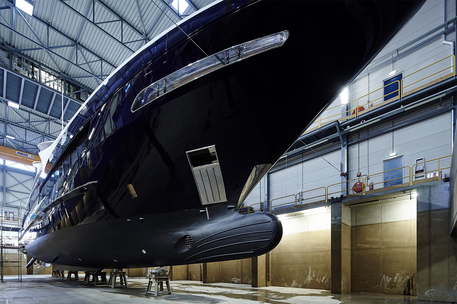 A Heesen superyacht being built at the Dutch company's shipyard in the Netherlands