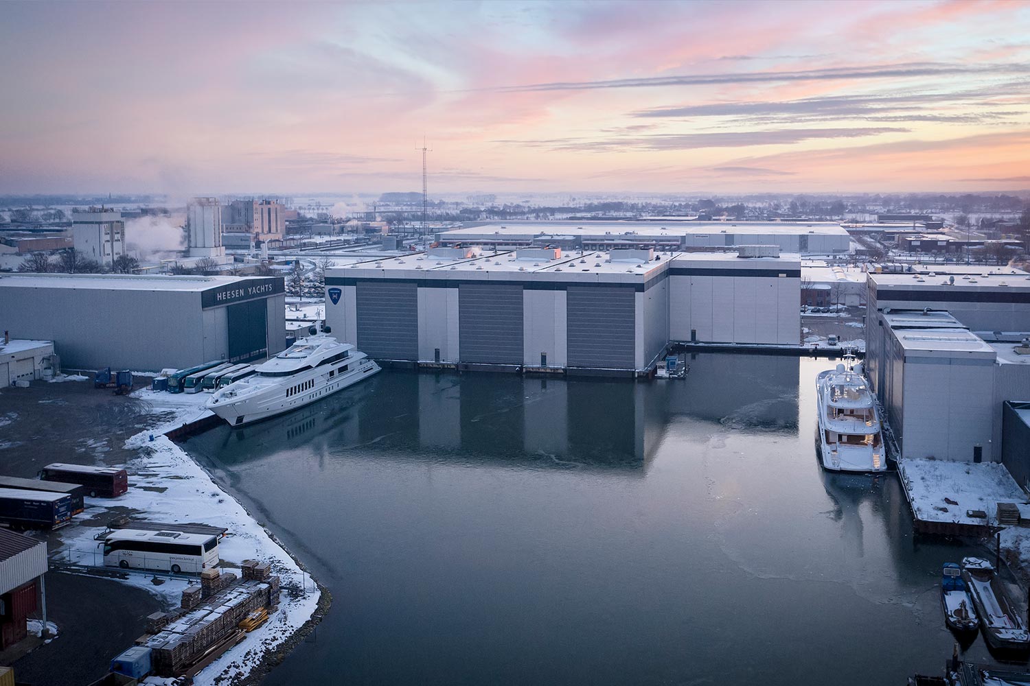 The Heesen Yachts shipyard in Oss, Netherlands
