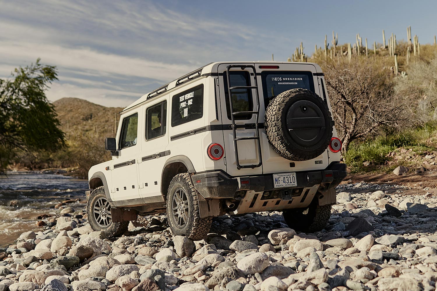 The Ineos Grenadier, an off-road SUV that mimics the old-school Land Rover Defender, driving in the U.S.