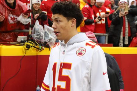 Jackson Mahomes before the AFC divisional playoff game in 2023.