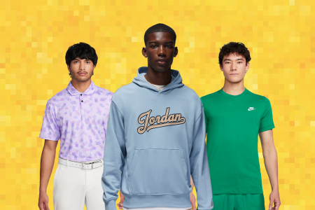 Nike's May Clearance Sale Models on Yellow Background