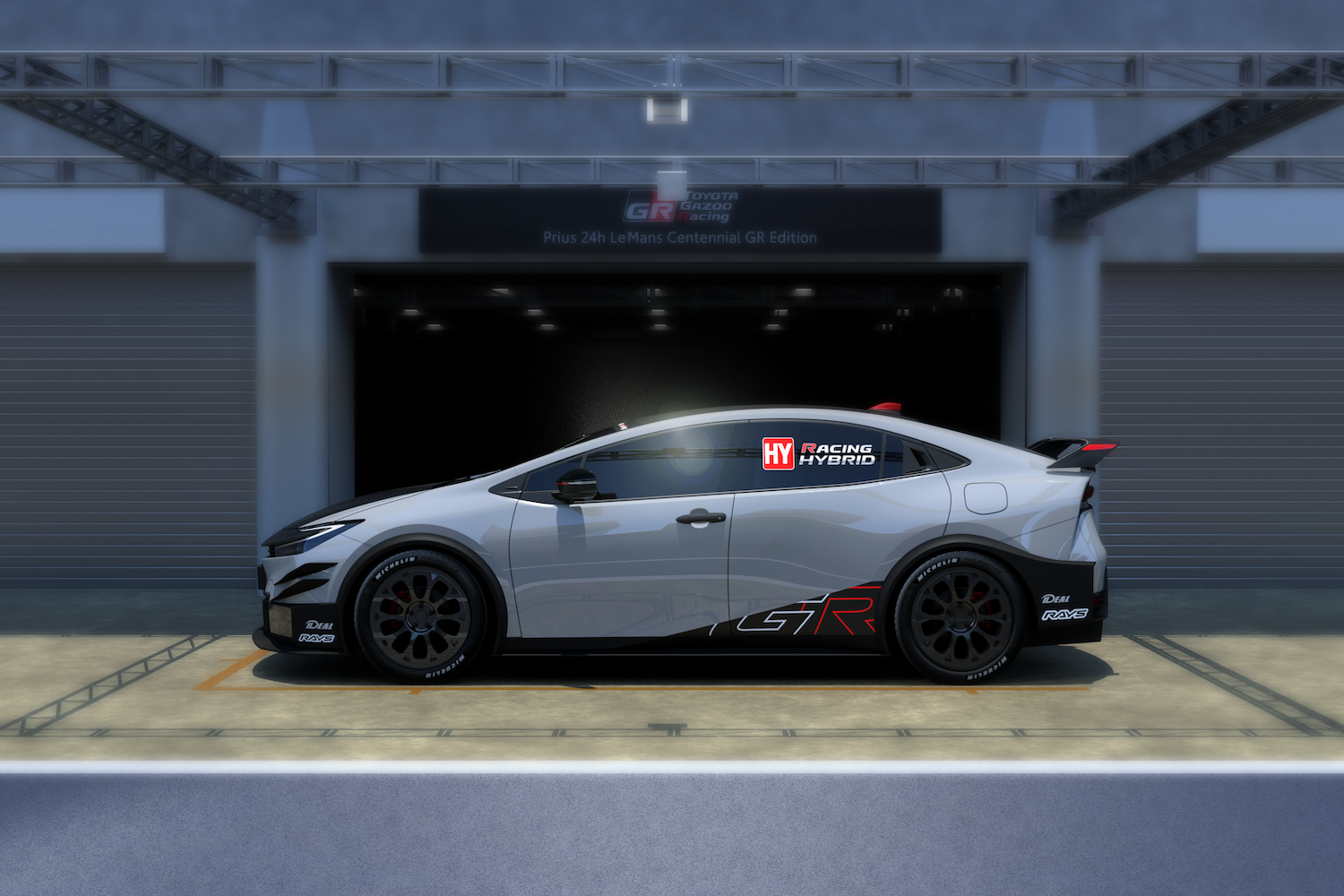 Sideview of a Prius car.