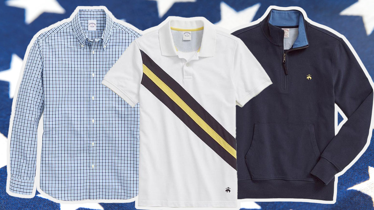 a collage of items from the Brooks Brothers Fourth of July sale