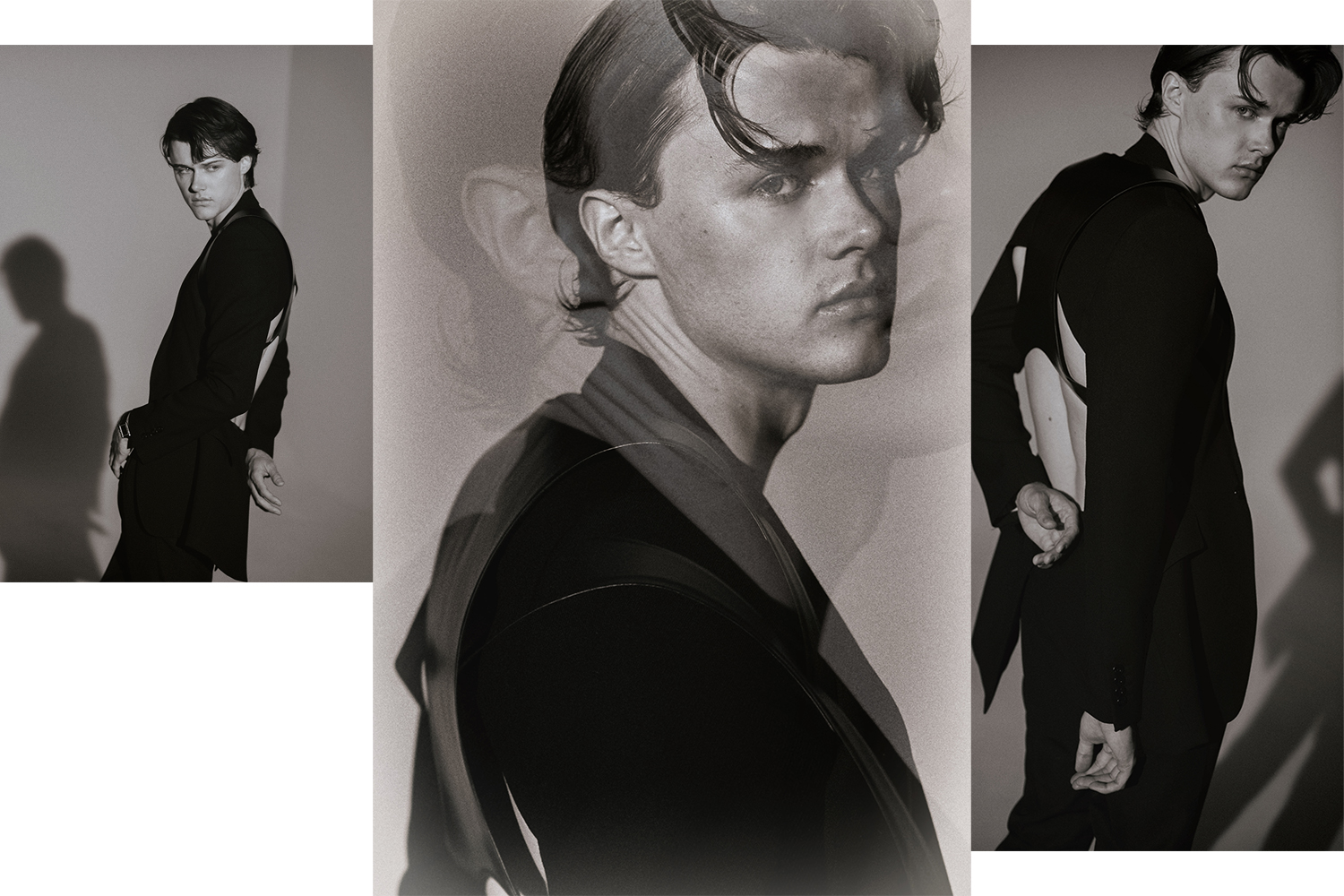 a tryptic composite of actor Chris Briney