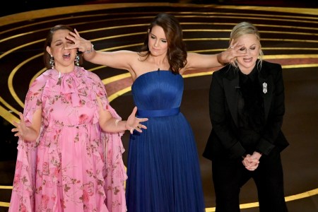 aya Rudolph, Tina Fey, and Amy Poehler speak onstage during the 91st Annual Academy Awards