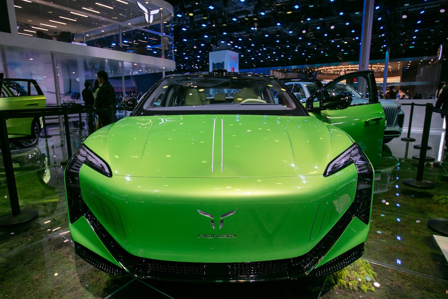 A Hongqi E001 electric car is on display during the 20th Shanghai International Automobile Industry Exhibition in Shanghai, east China, April 25, 2023.