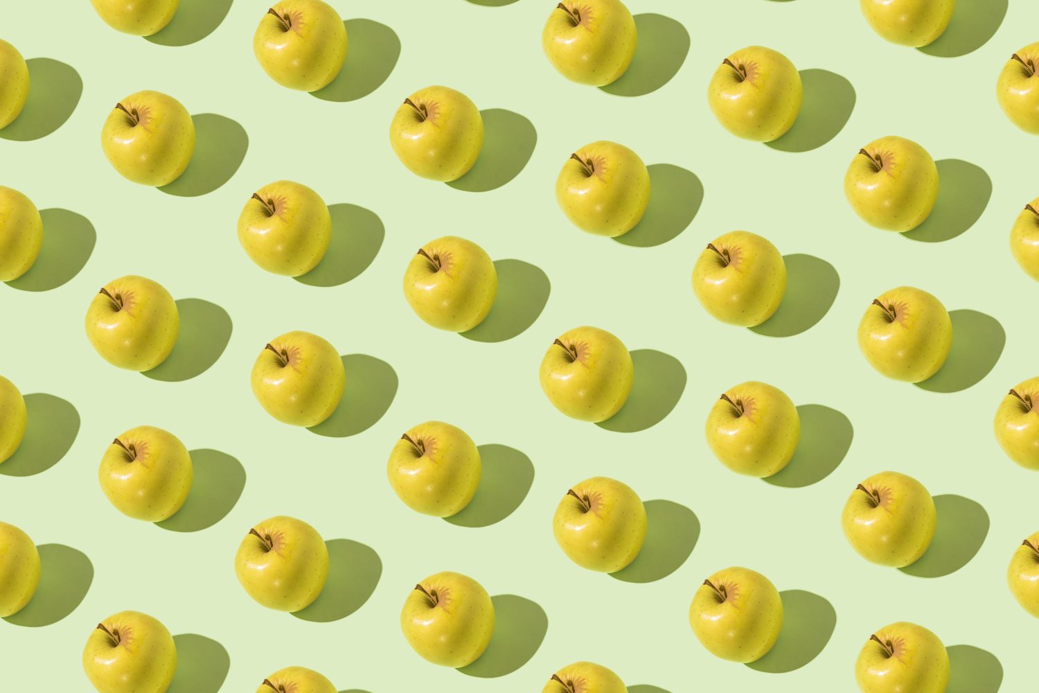 green apples against green background