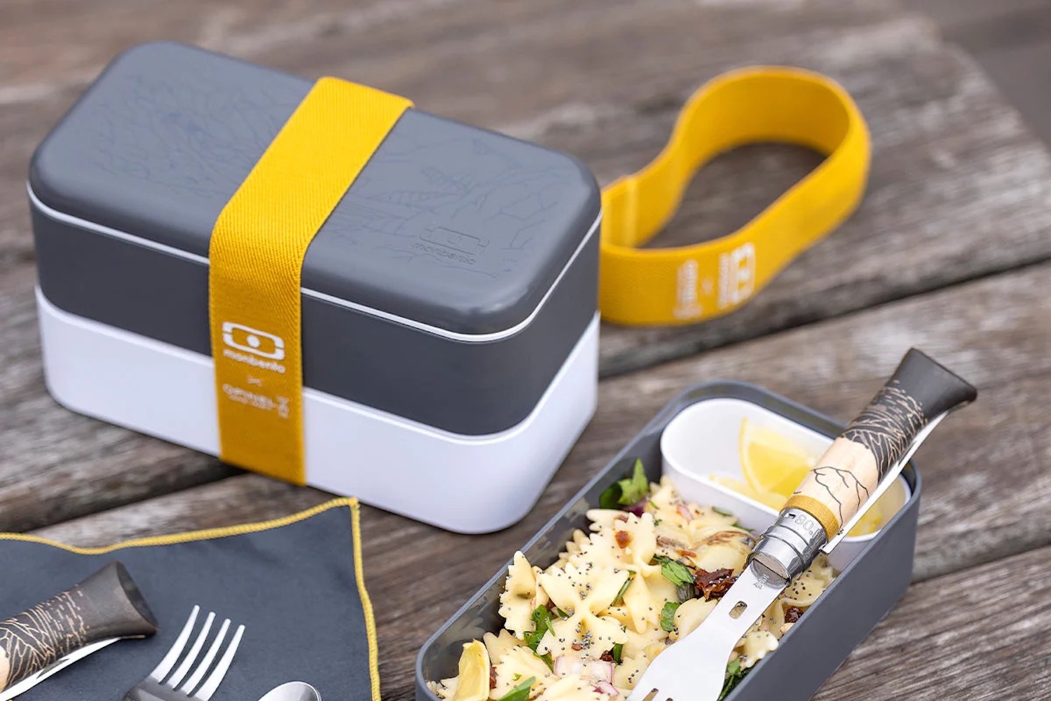 a Monbento x Opinel On-the-Go Meal Kit on a table