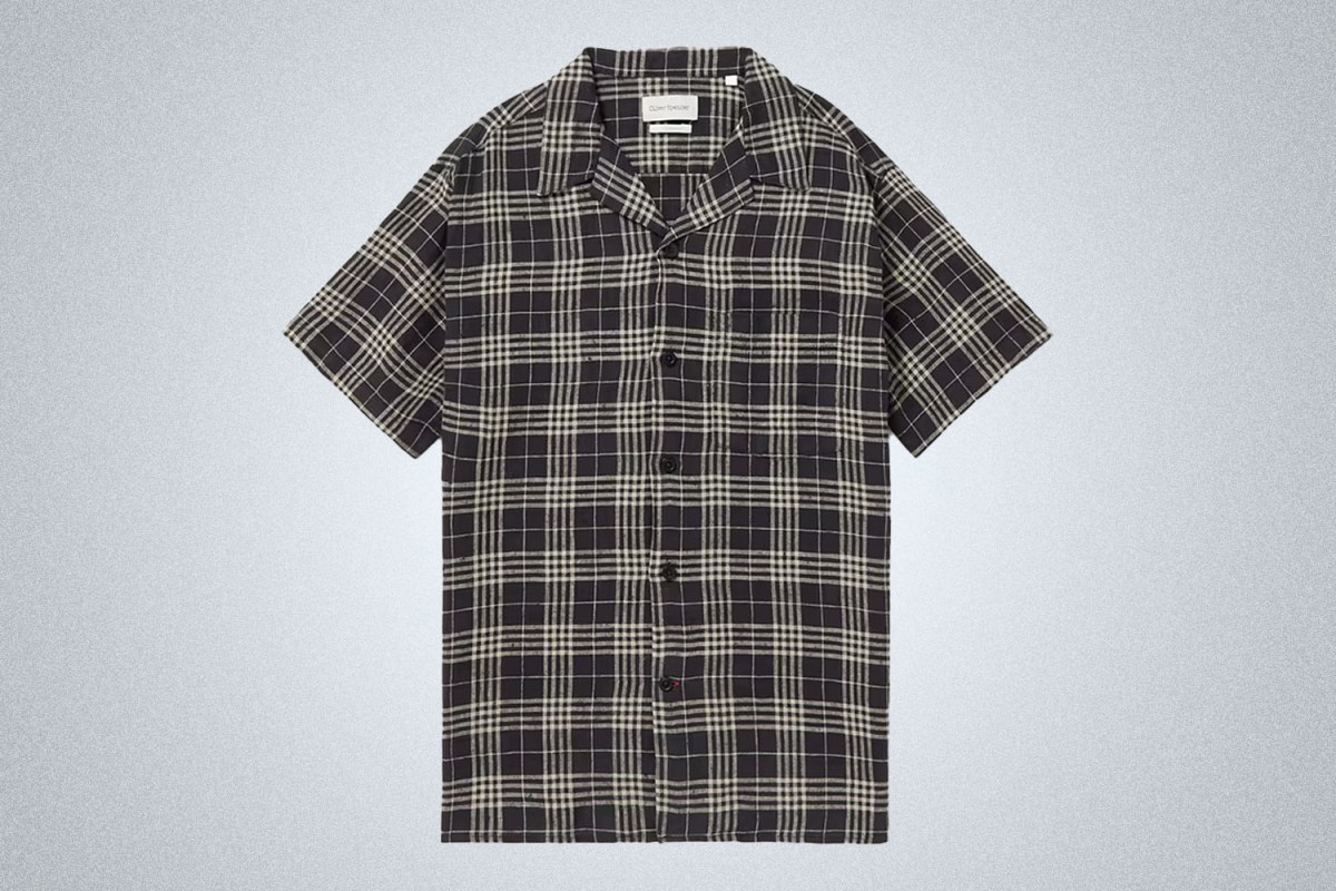 Oliver Spencer Havana Camp-Collar Checked Linen Shirt