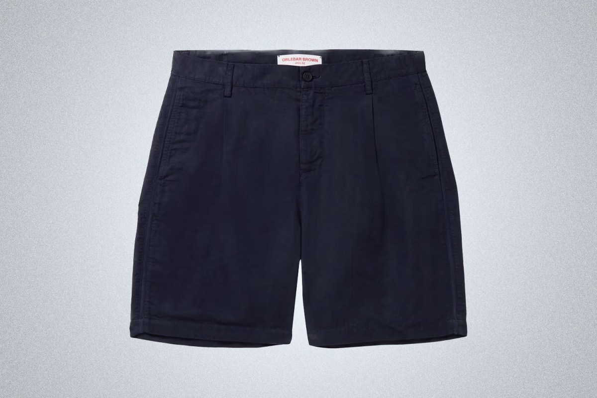 Orlebear Brown Pleated Linen-Blend Swim Shorts