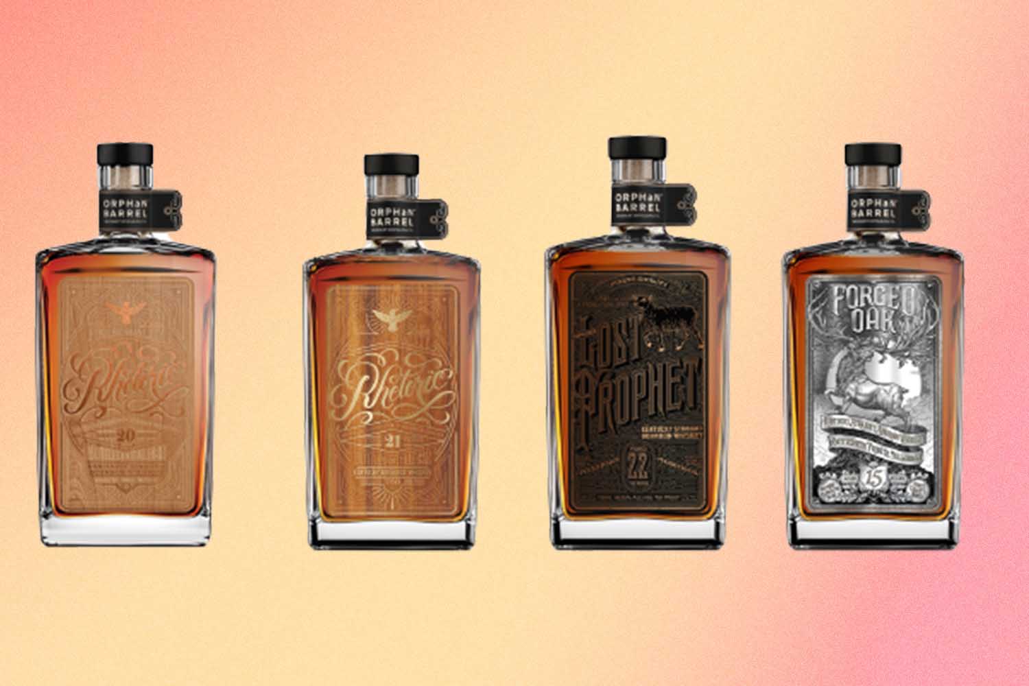 A selection of whiskey from Orphan Barrel