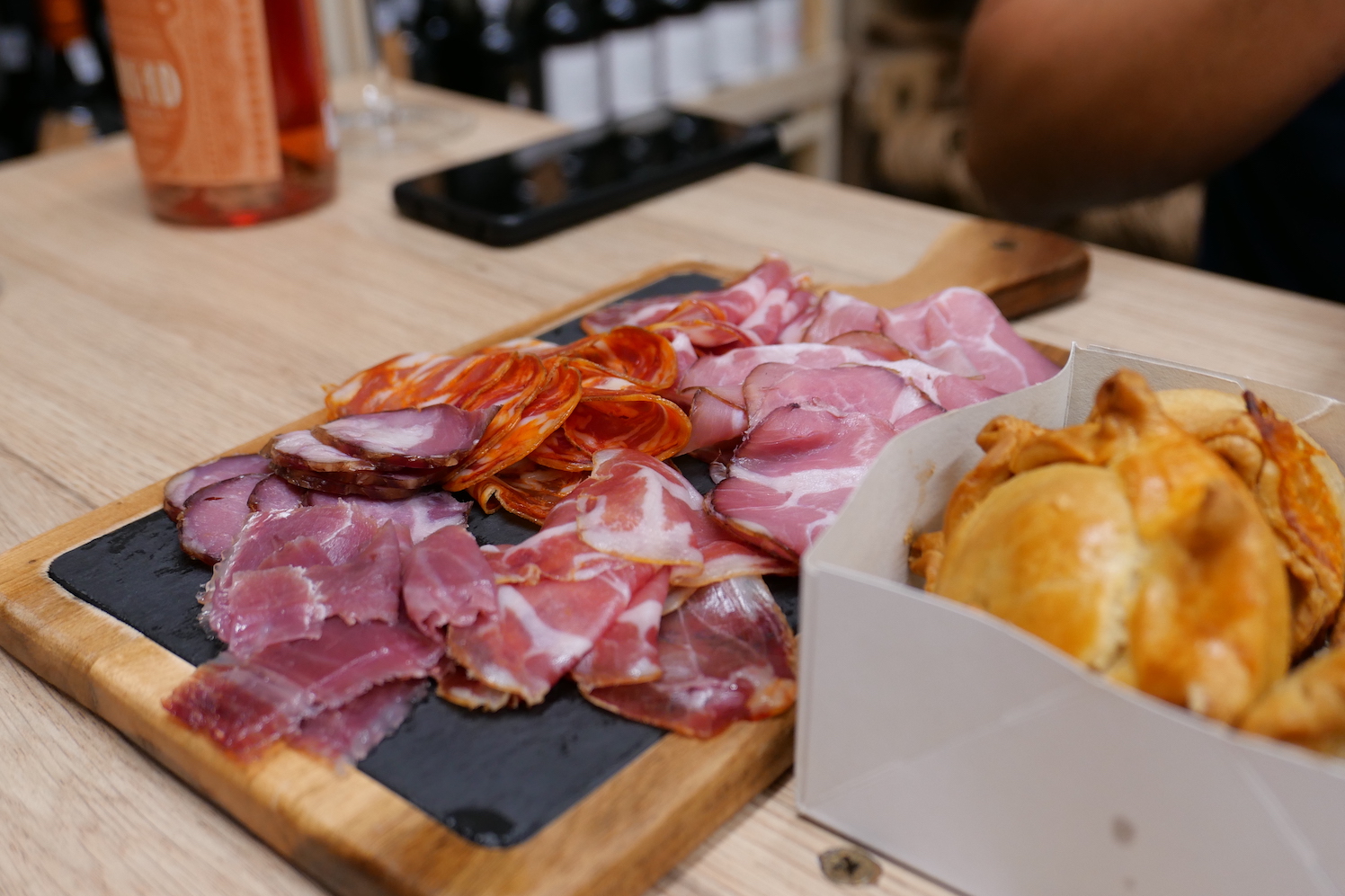 Jamón Ibérico and baked pastries