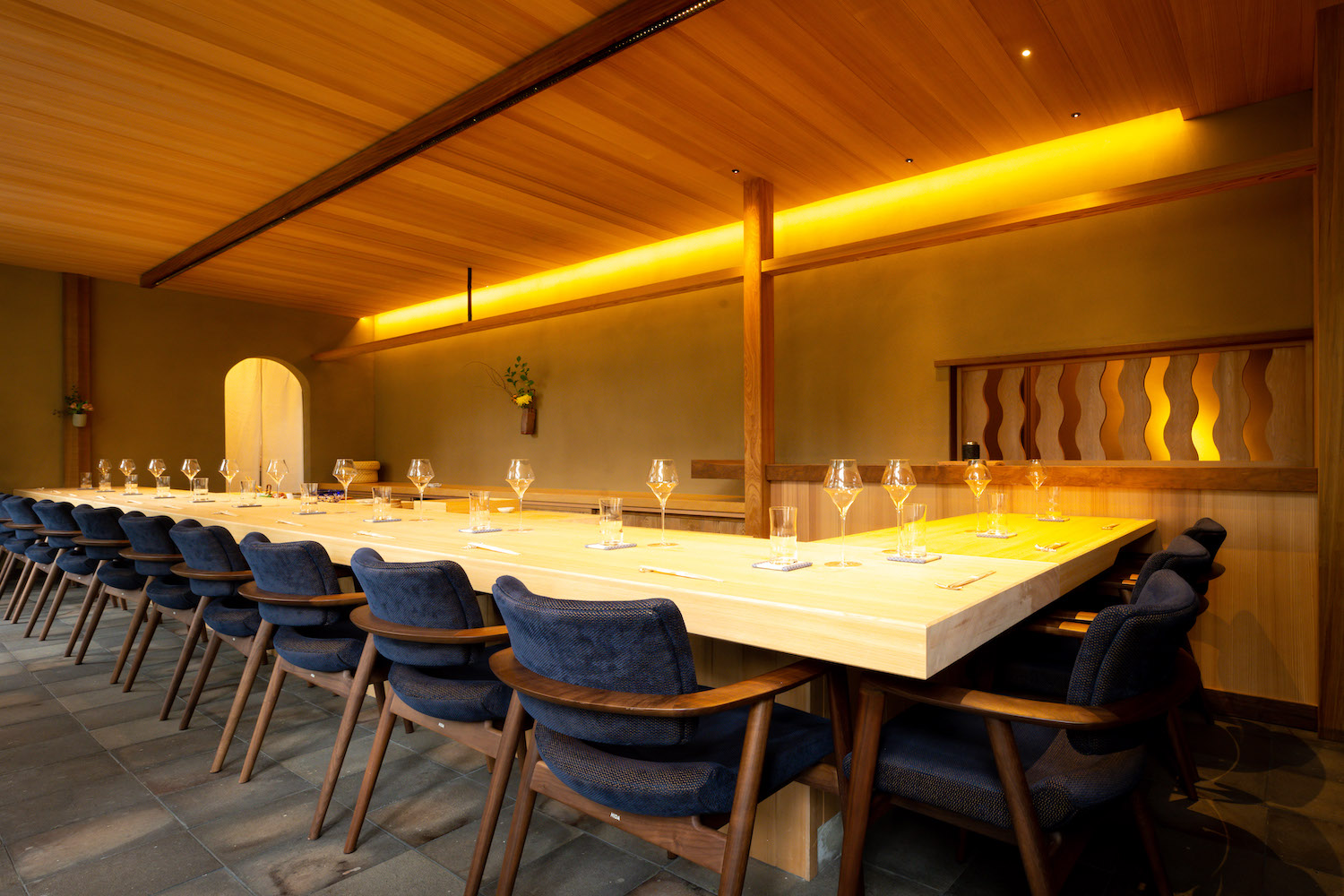 seating area with blue and orange color