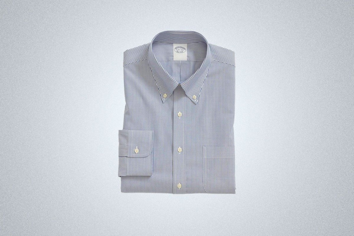 Brooks Brothers Stretch Supima Cotton Candy Stripe Dress Shirt