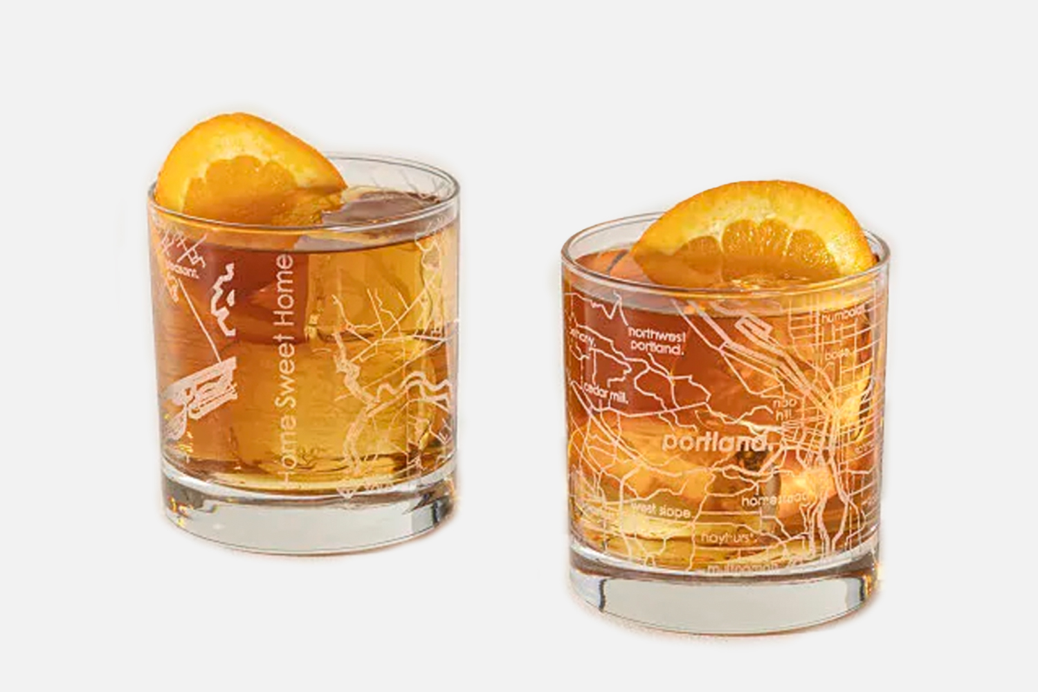 Uncommon Goods Hometown Glass Barware Set with Custom Message