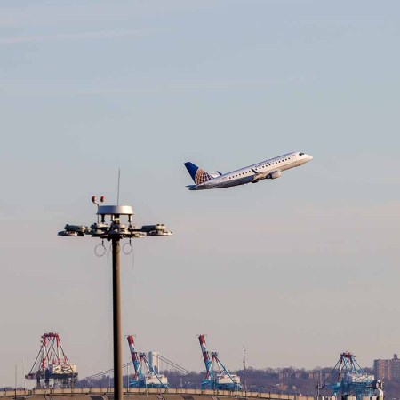 A passenger airplane is departing from Newark Liberty International Airport in Newark, New Jersey, United States on January 19, 2022. Some airlines are not prepared for 5G networks to be switched on over the Fourth of July weekend.