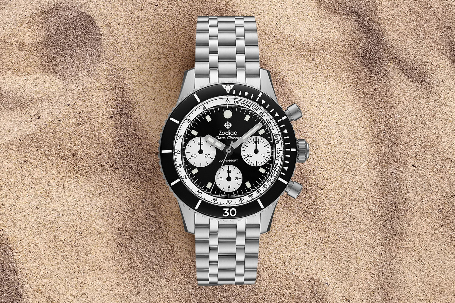 Black and silver watch.