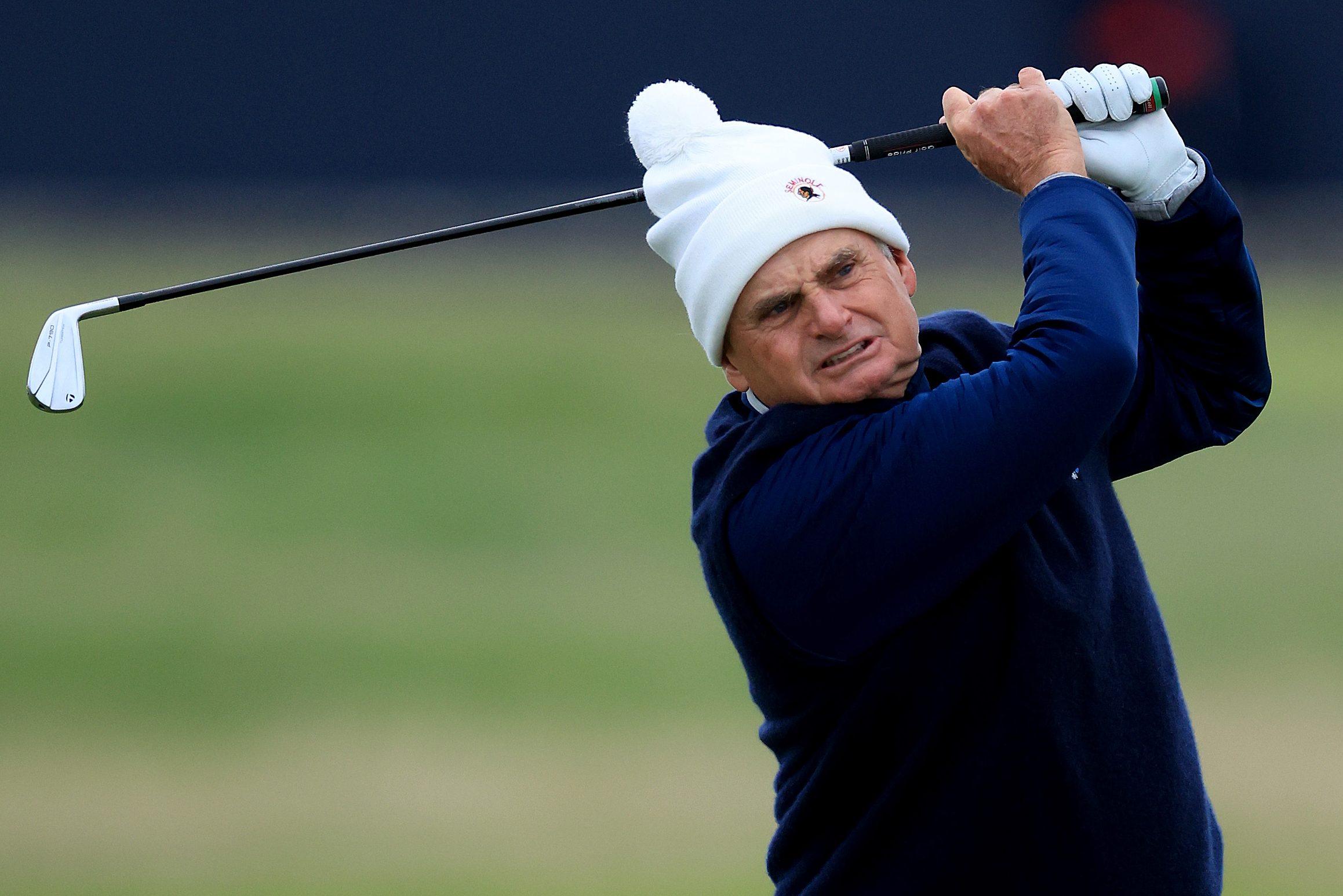 Jimmy Dunne of U.S. investment bank Piper Sandler plays a shot at St. Andrews.