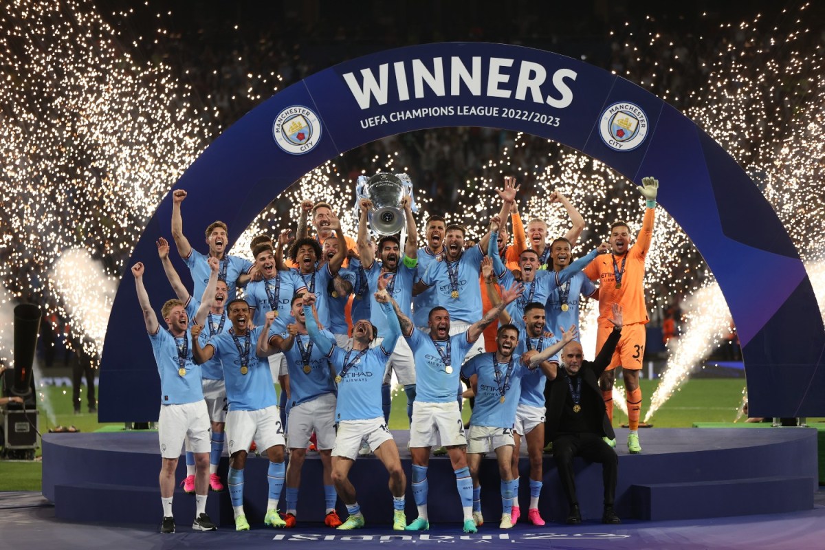 Manchester City celebrating