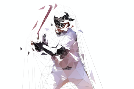 A baseball player standing with a bat.