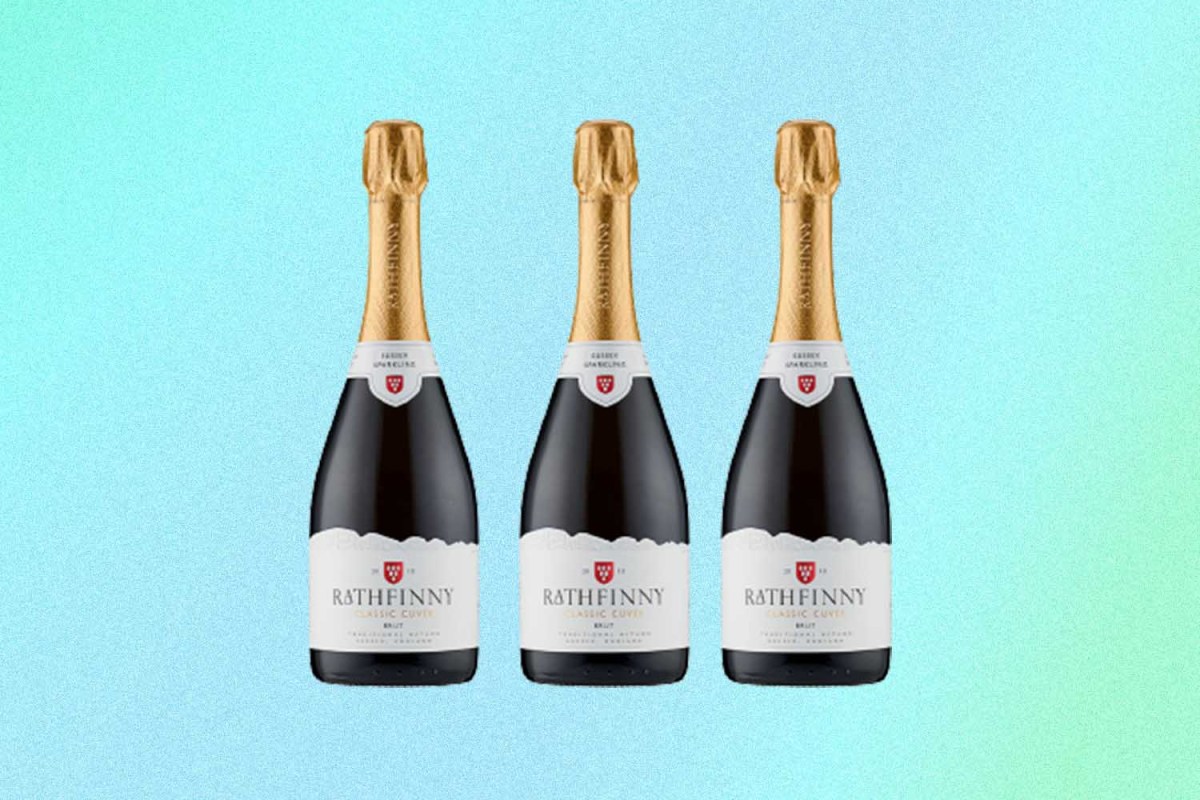 Three bottles of Rathfinny Classic Cuvée 2018. Specially packaged versions of this wine were aged underwater for six months.