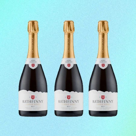 Three bottles of Rathfinny Classic Cuvée 2018. Specially packaged versions of this wine were aged underwater for six months.