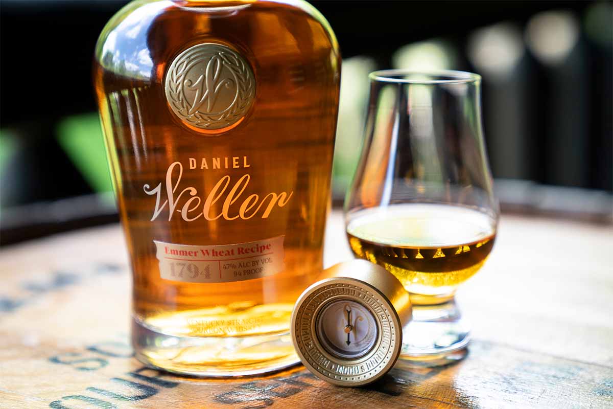 Each release from the Daniel Weller series is packaged in a clear 750ml glass bottle with a unique compass stopper; underneath the stopper, you’ll find the coordinates pinpointing the location of Daniel Weller’s farm near Botland, KY.