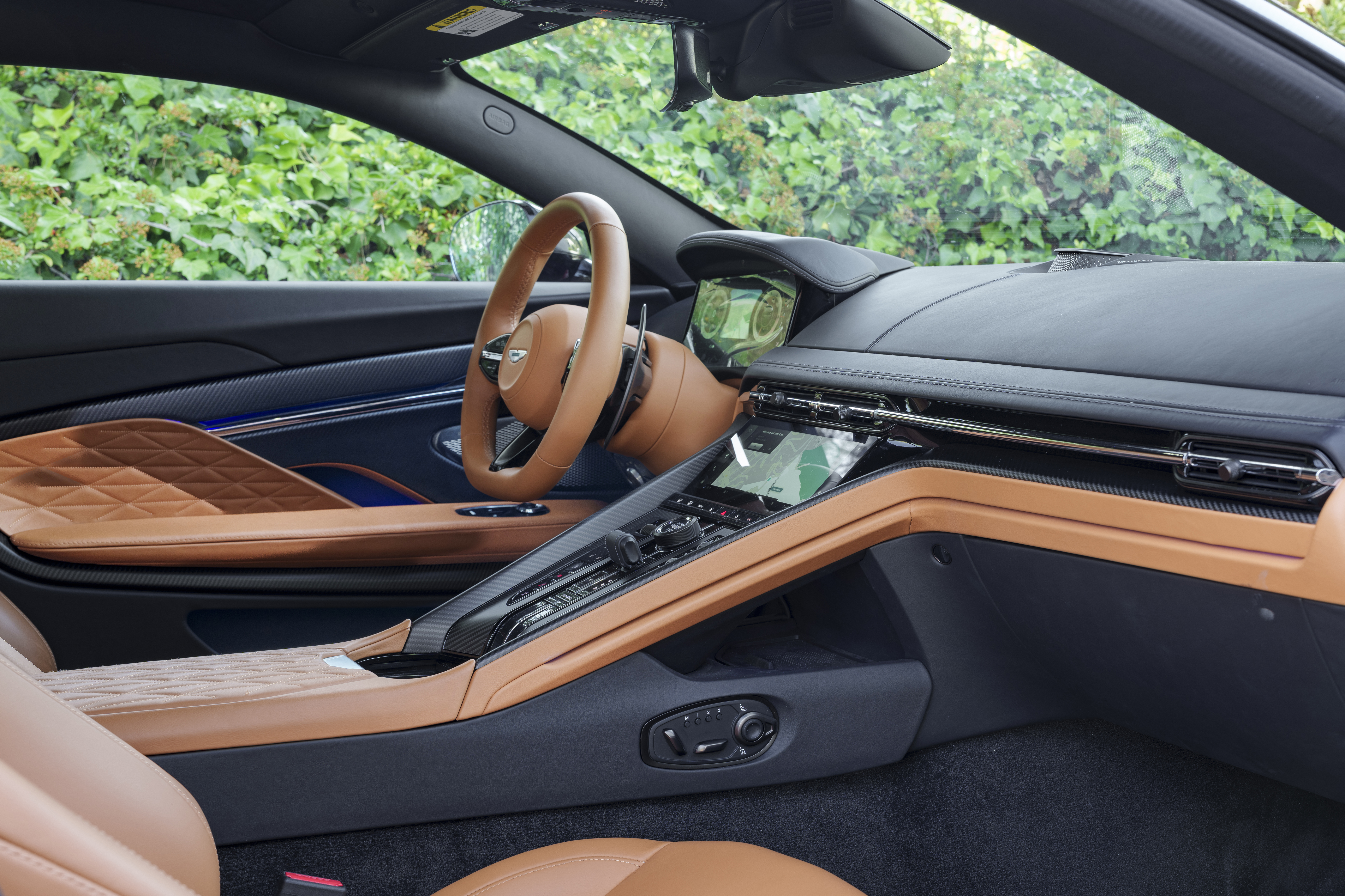 the front seating area of the Aston Martin DB12