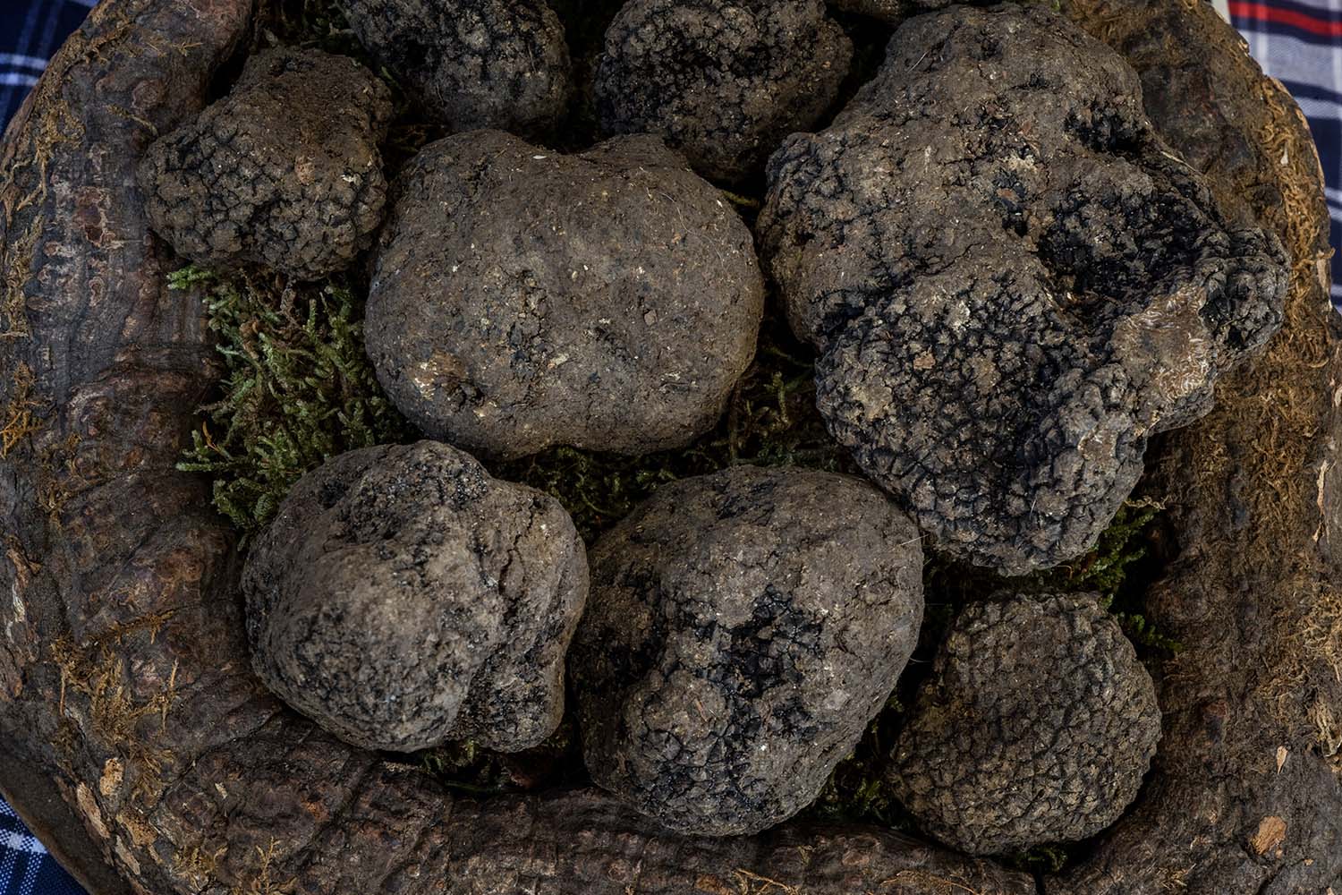 Black truffles at a street market