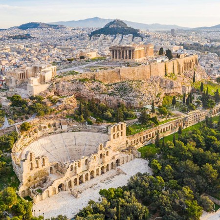 The Odeon of Herodes Atticus and the Acropolis of Athen