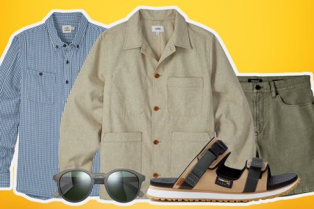 a collage of items from the Huckberry Top 10 Summer Steals sale on a grey background
