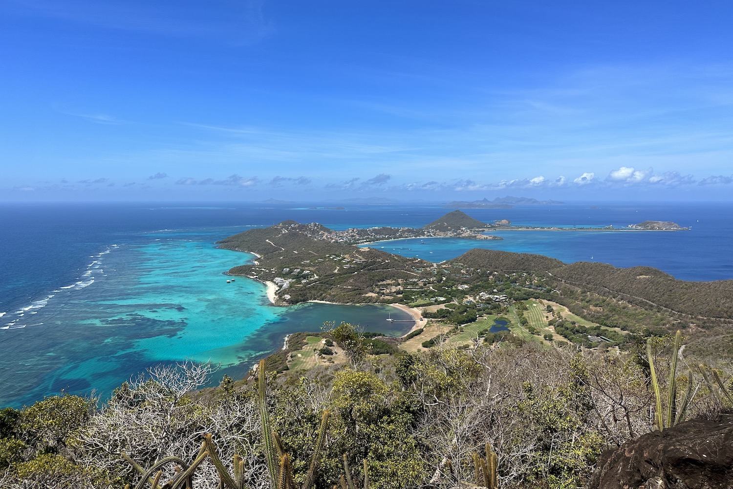 view from mount royal in canouan