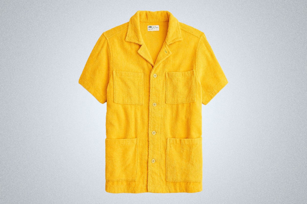 J.Crew Terry Cloth Four-Pocket Camp-Collar Shirt