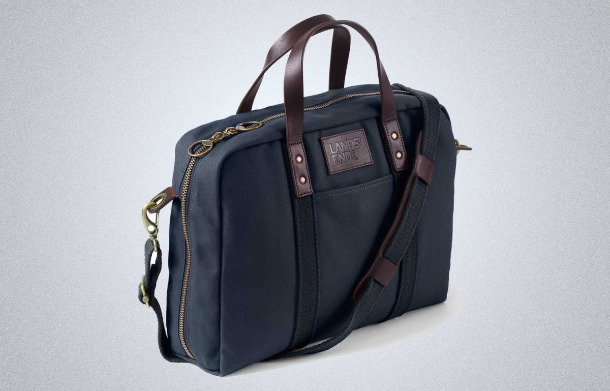 Land’s End Waxed Canvas Laptop Briefcase
