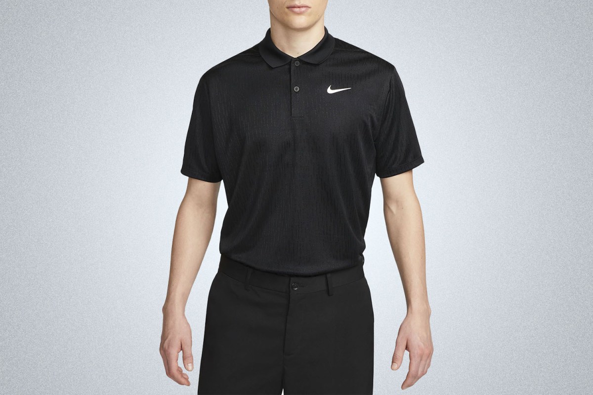 Nike Dri-FIT Victory+ Broken Stripe Print Performance Golf Polo