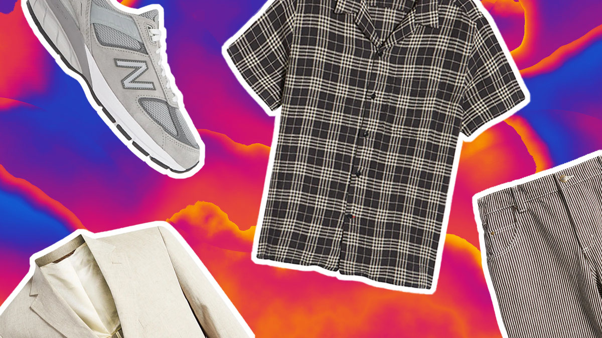 a collage of items from the Nordstrom Anniversary Sale on a red blue background