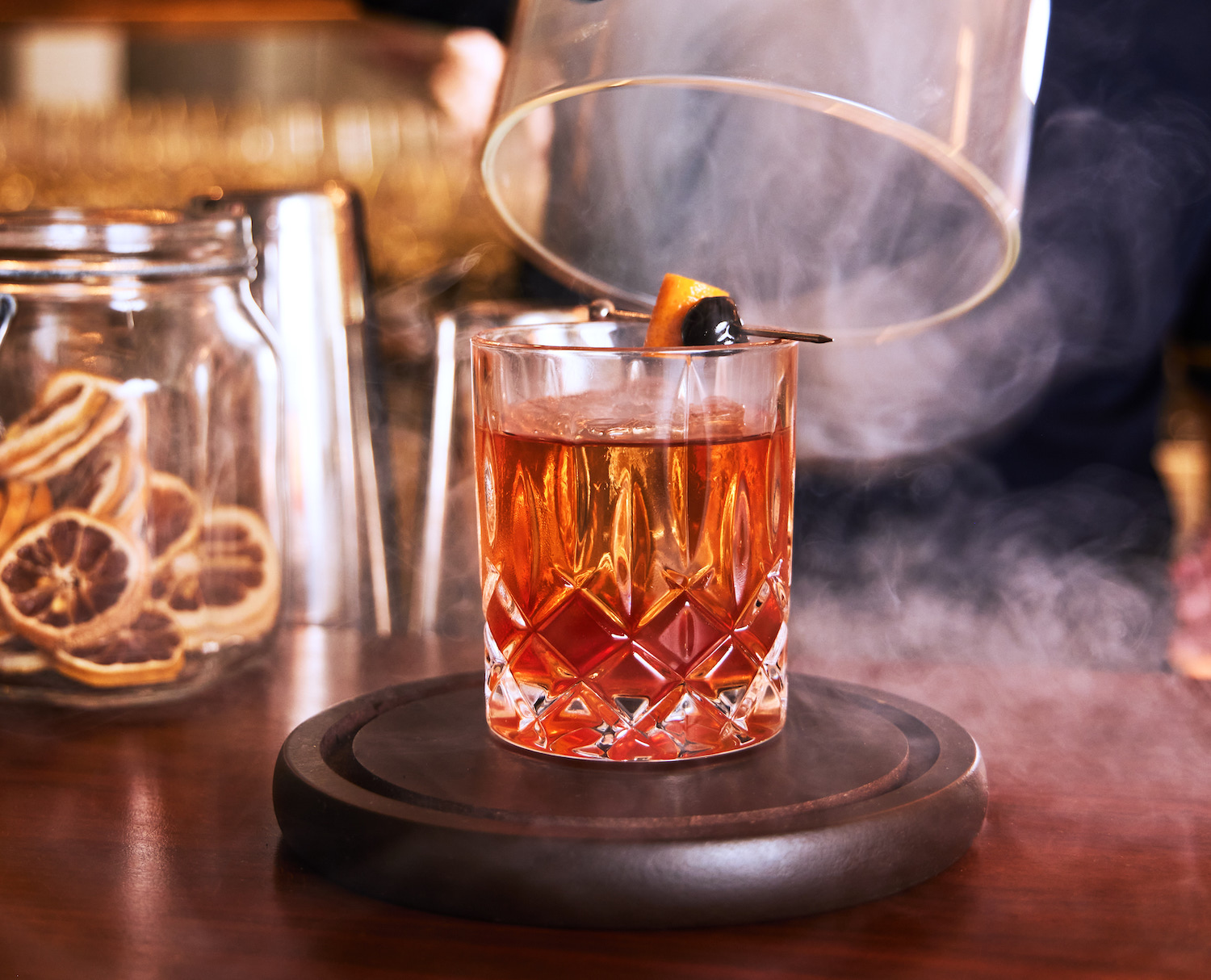 The Kronos cocktail begins with an infusion of six-year-old rye whiskey and lamb fat